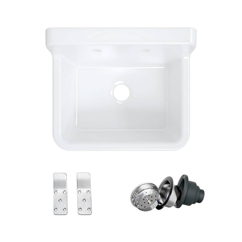Eridanus Mason 24-inch Vitreous China Wall Mount Laundry Tub Utility Sink