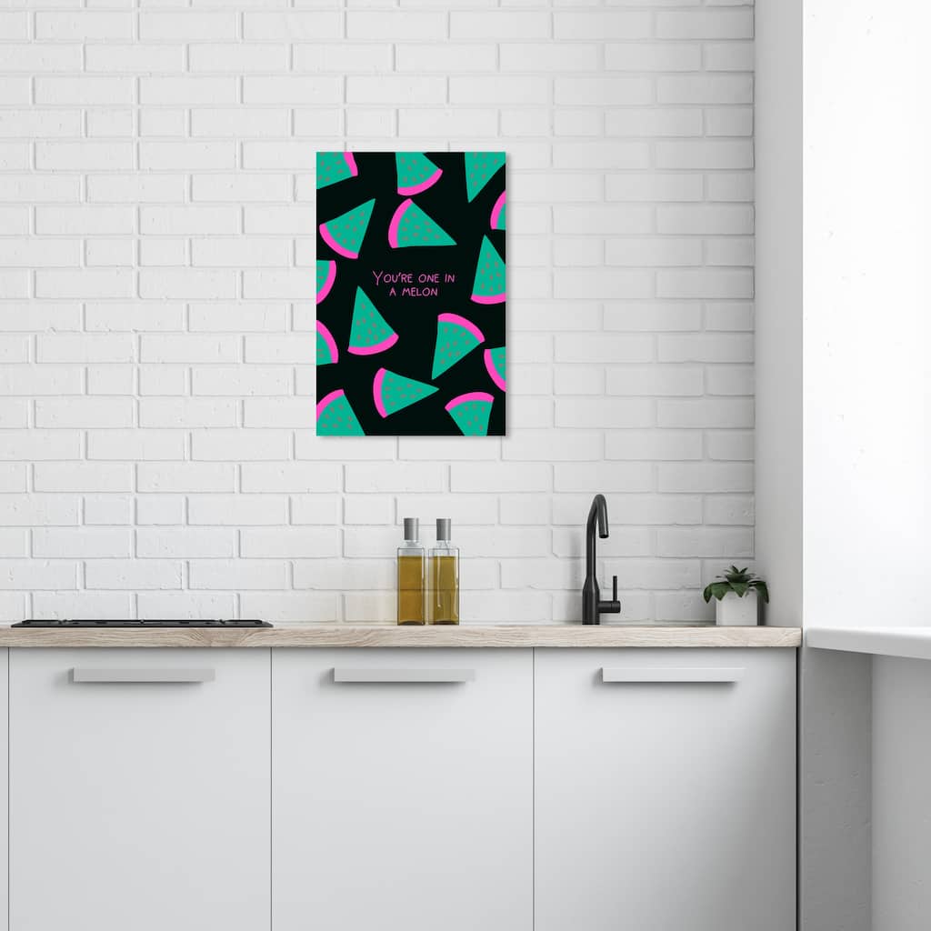 Wynwood Studio Canvas Typography and Quotes One in a Melon Red and Light Red Modern & Contemporary Wall Art Canvas Print