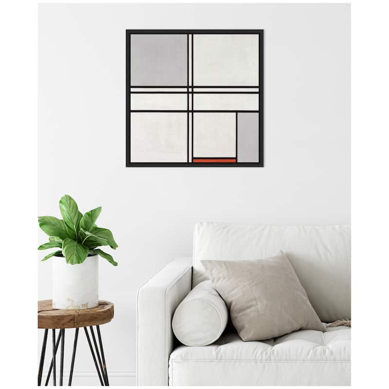 Kate and Laurel Sylvie Piet Mondrian Composition No 1 Gray Red 1935 Framed Canvas by The Art Institute of Chicago