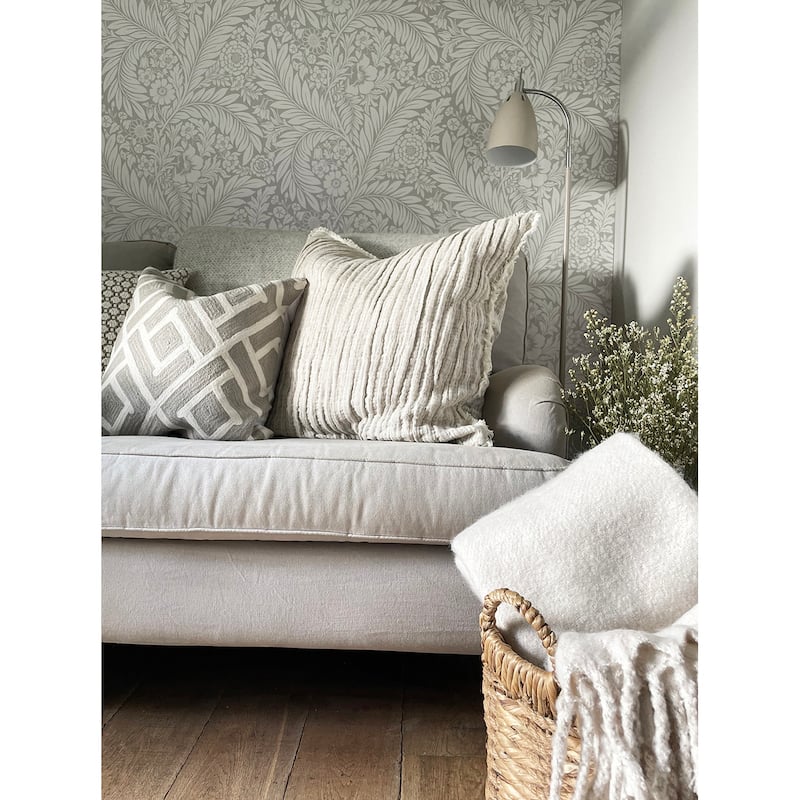 Belgravia Decor Florence Grey Leaf Wallpaper