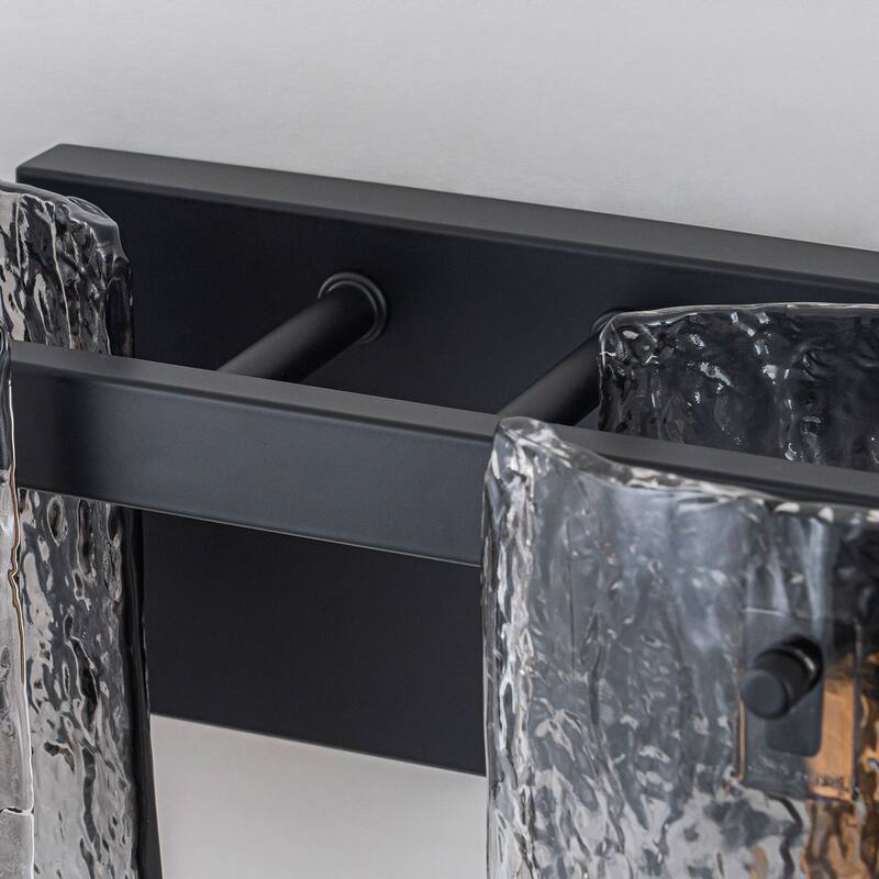 3/4-Light Textured Smoke Glass Wall Sconce — Modern Industrial Vanity Light for Bathroom