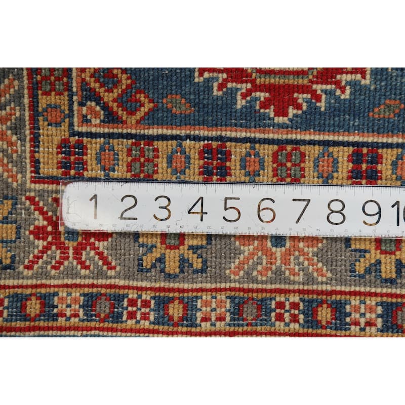 Geometric Kazak Oriental Rug Handmade Foyer Wool Carpet - 2'0"x 3'0"