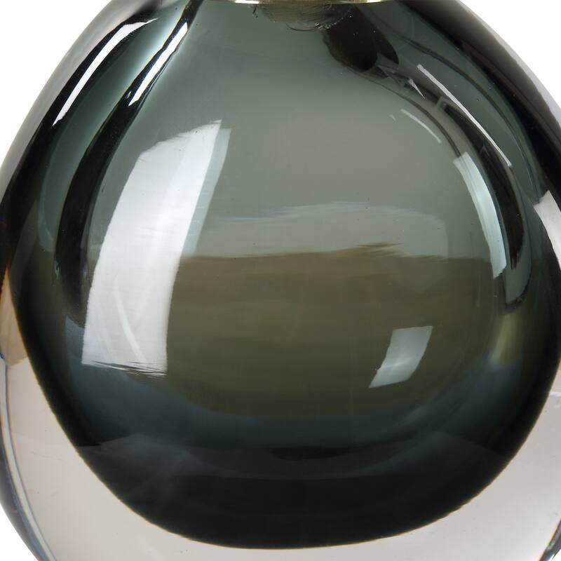 Glass Buffet Lamp with Drum Shade - Teal Blue - 20"