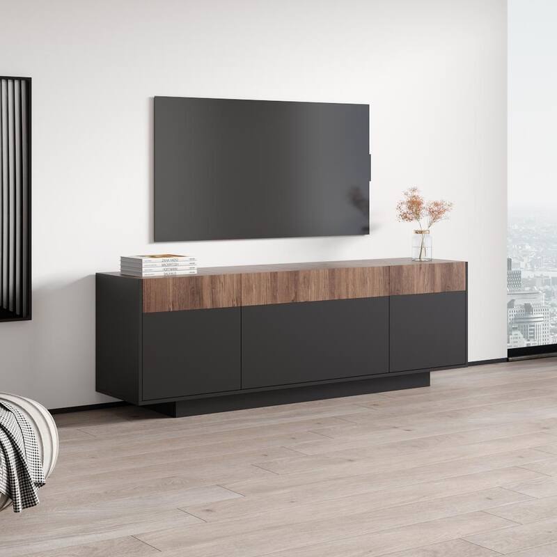 Meble Furniture Haopsa 71" Modern 3D-Effect TV Stand with Storage Cabinets for up to 80" TVs
