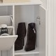 preview thumbnail 9 of 17, White Shoe Cabinet with Full-Length Mirror Stylish Vertical Storage