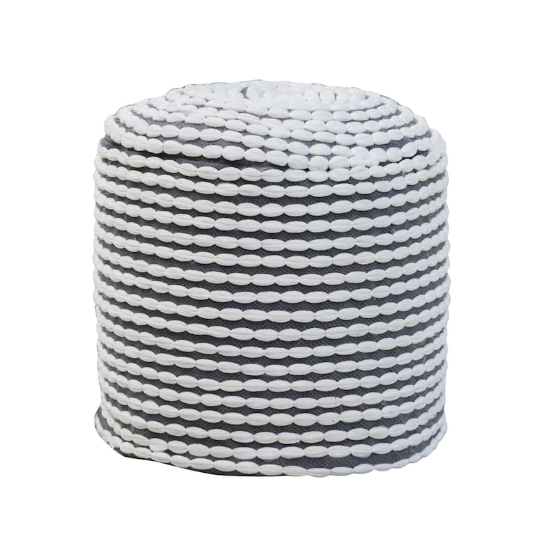 Modern Design Water Resistant Handcrafted Cylindrical Pouf，Softness And Comfort