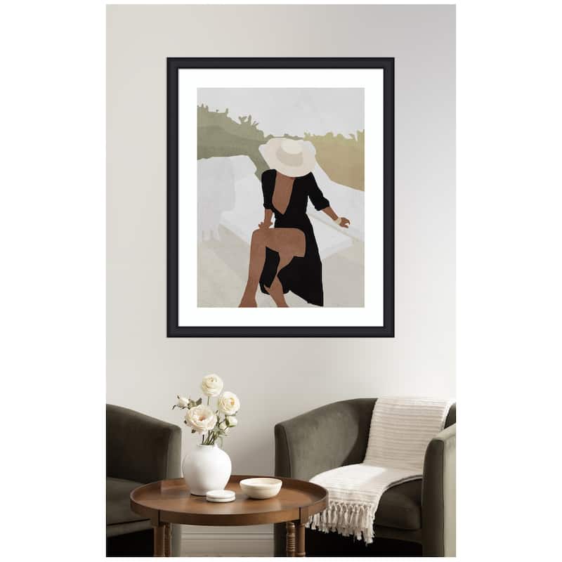 Kate and Laurel Framed Art Elegant Woman in Hat by July Art Prints
