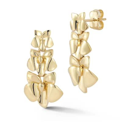 Soleil 14K Gold Triple Graduating Orchid Drop Earrings