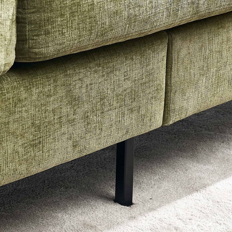 Contemporary Chenille L-Shape Sofa with Storage Chaise for Living Room, Apartment, Office