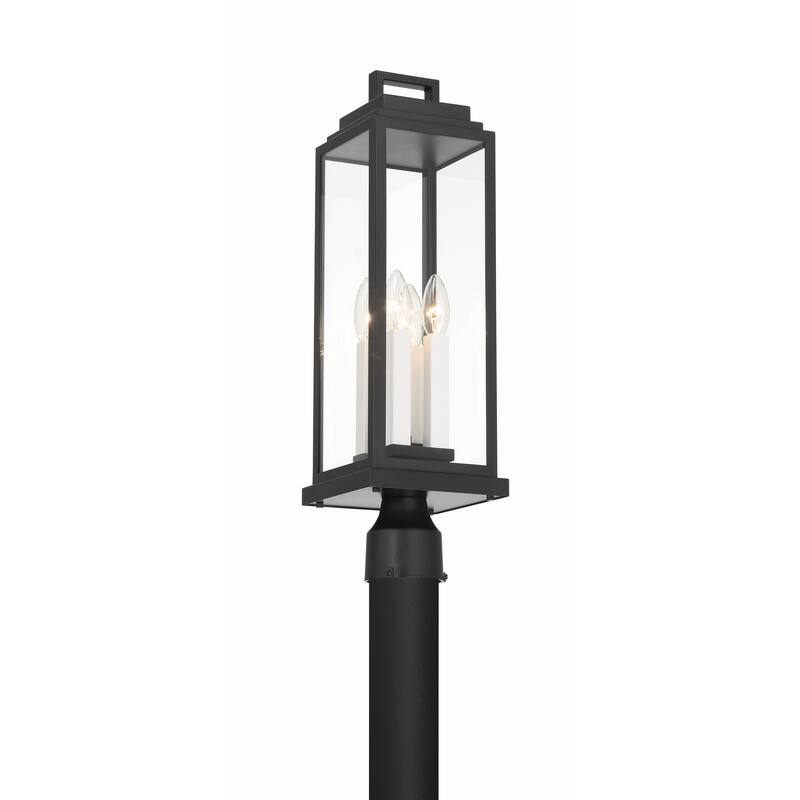 Aspen 4 Light Matte Black Outdoor Post - 6.5"W x 22"H x 6.5"D