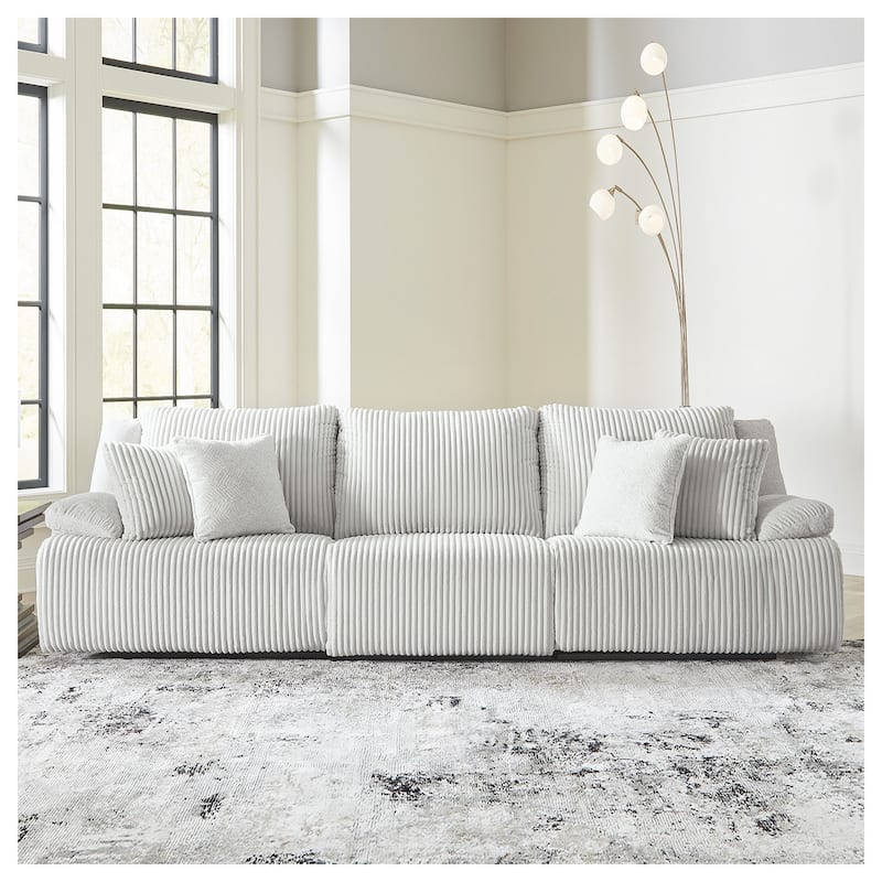 Signature Design by Ashley Top Tier 3-Piece Reclining Sectional Sofa - 128"W x 40"D x 41"H - Grey