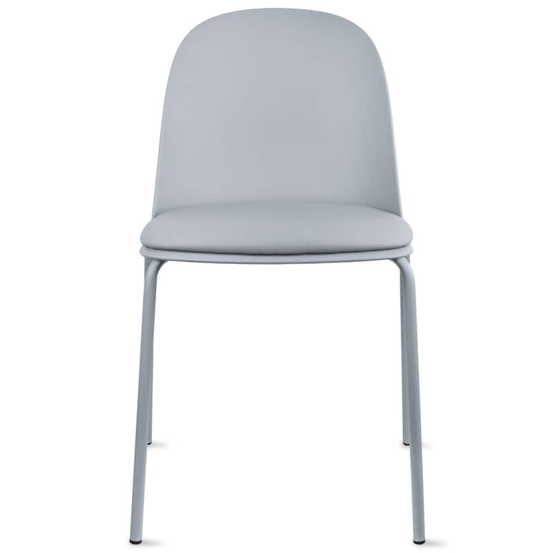 Set of 2 Plastic Dining Chairs Padded Seat Cushion For Kitchen Outdoor Patio Office Waiting Room Breakroom Guest
