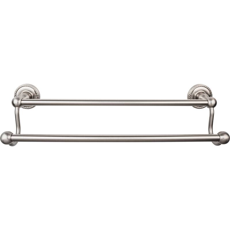 Top Knobs Edwardian Bath 18 Inch Double Towel Bar Rope Backplate - Brushed Satin Nickel