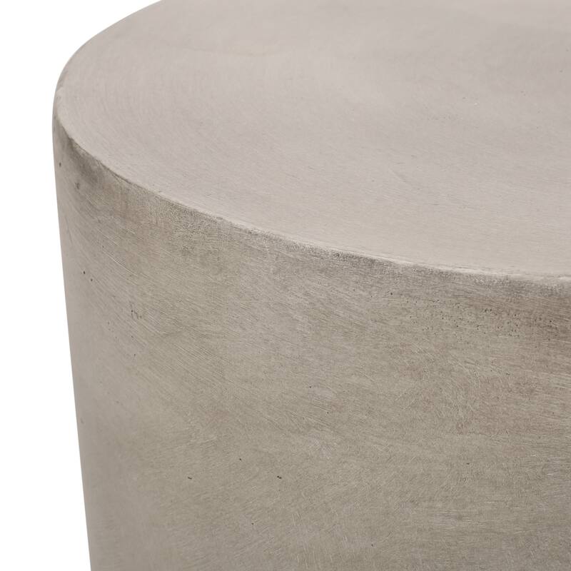 Outdoor LightWeight Concrete Side Table, Light Gray - 18.96