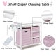 preview thumbnail 5 of 8, Costway Pink Infant Baby Changing Table w/3 Basket Hamper Diaper