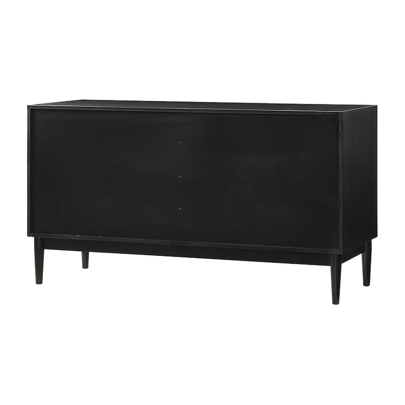 Artemio Mid-Century Black or Walnut Wood 6 Drawer Double Dresser
