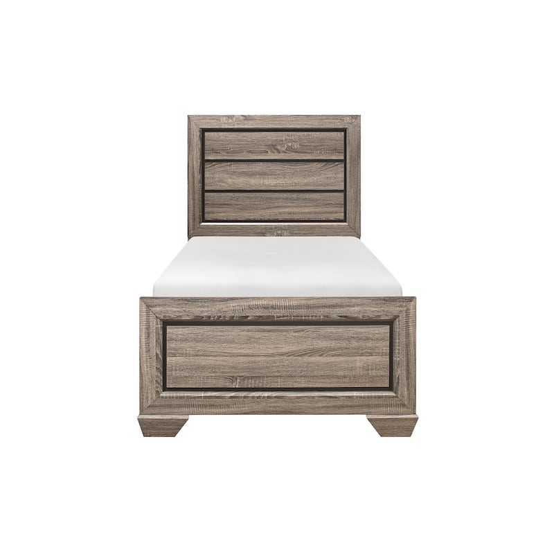 Valli 4 Piece Light Gray Panel Bedroom Set