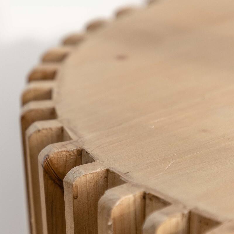 Coffee Table with Vertical Texture Relief Design