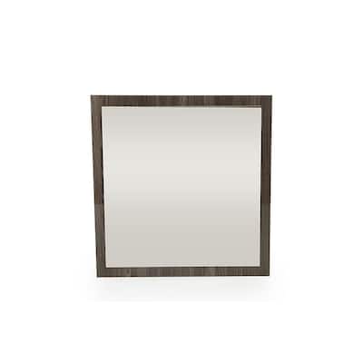 HomeRoots 41" Grey Mdf Glass And Veneer Mirror - 15