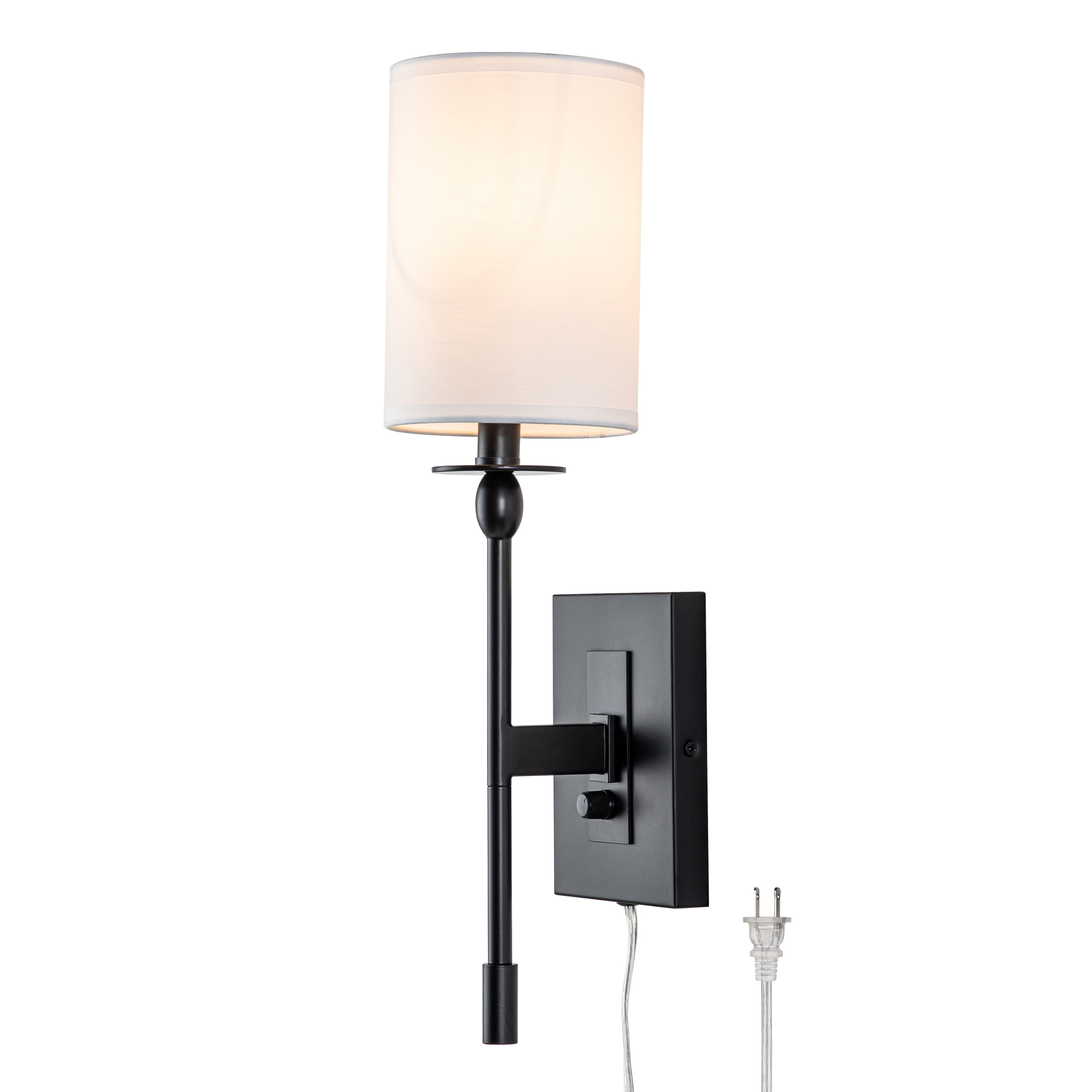 Plug in sconce black top