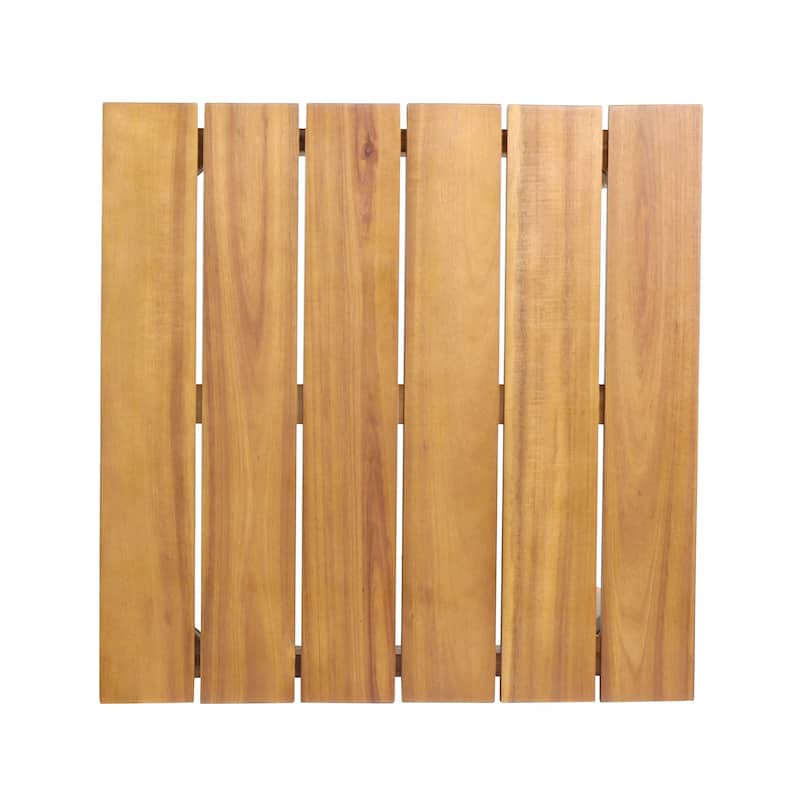 Christopher Knight Home - Kito Outdoor Acacia Wood Adjustable Chaise Lounge Set with 20" Square Slatted Side Table