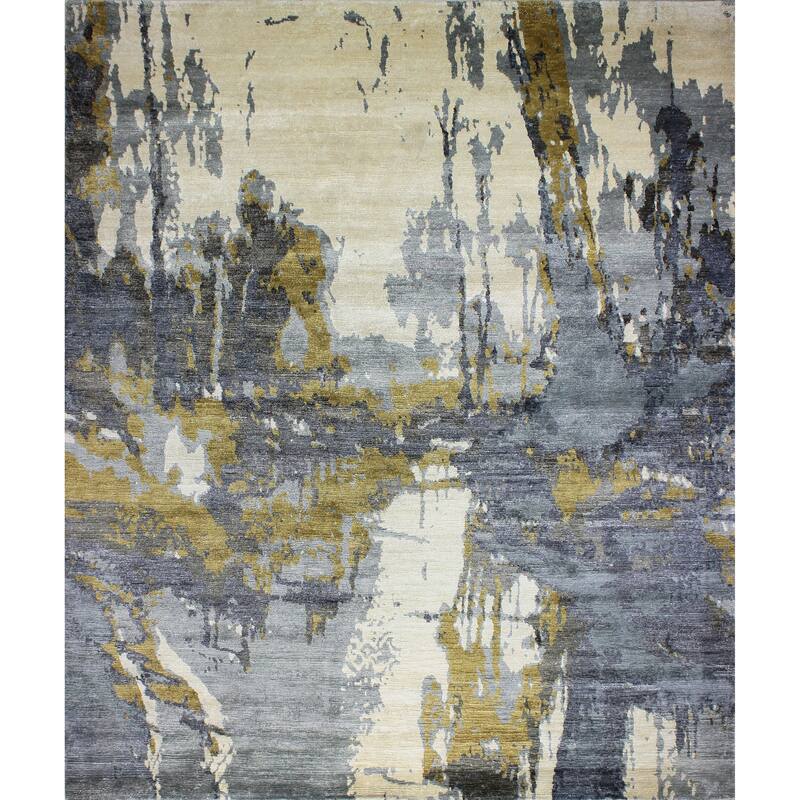 Bashian Sausalito Ivory/Blue Contemporary Area Rug
