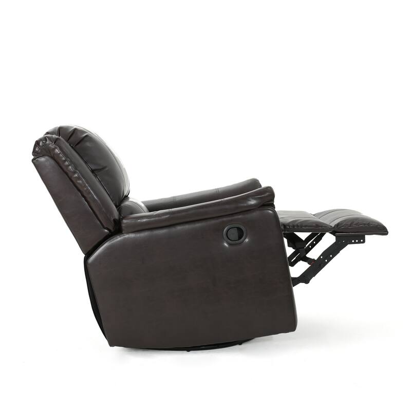 PU Glider Recliner with Swivel,Manual Reclining Chair