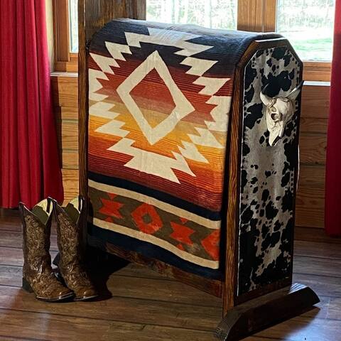 Vibrant Southwestern Throw Blanket Carrizo by IBENA