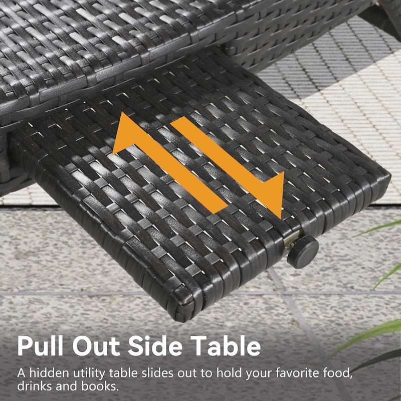 Outdoor Wicker Chaise Lounge Chairs Set of 2