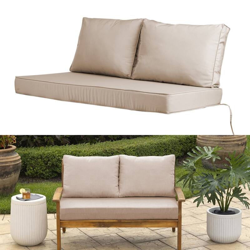 Outdoor Loveseat Cushion Set (Set of 1 Seats,48x24in, 2 Backs,24x18in )