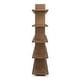preview thumbnail 3 of 16, NADAAL STUDIOS Thalor Bookshelf, Large Dark Oak with Bullnose Vertical Supports, Rounded Edges Metal Detail, Dark Brown