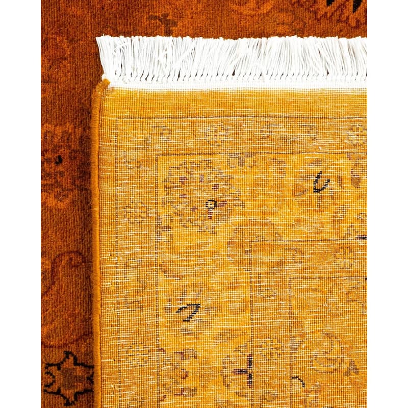 Overton Hand Knotted Wool Vintage Inspired Modern Contemporary Overdyed Gold Area Rug - 3' 1" x 5' 5"