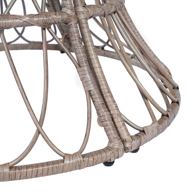 Christopher Knight Home - Estra Outdoor Round Acacia Wood Woven Dining Table with Wicker Pedestal Base, for 4 - 6 Seating