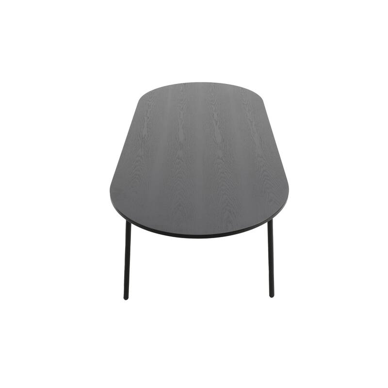 9-Piece Dining Set in Black Steel with 8 Chairs and Table Tule Collection by LeisureMod