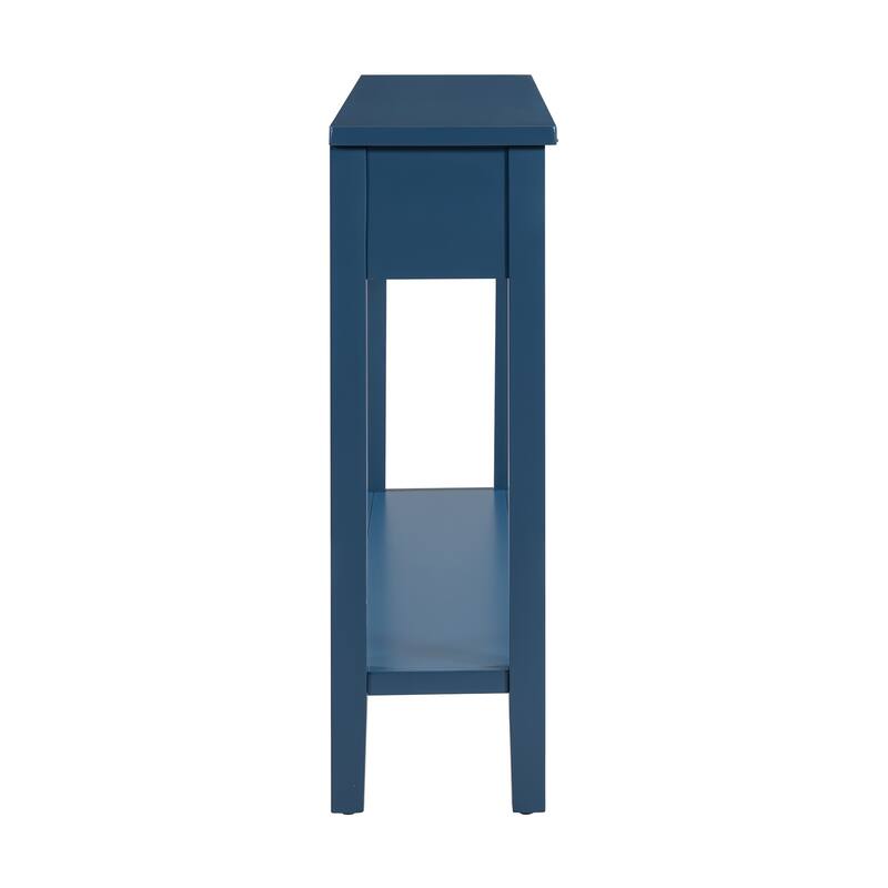 60" Modern Side Table with 4 Drawers & Shelf
