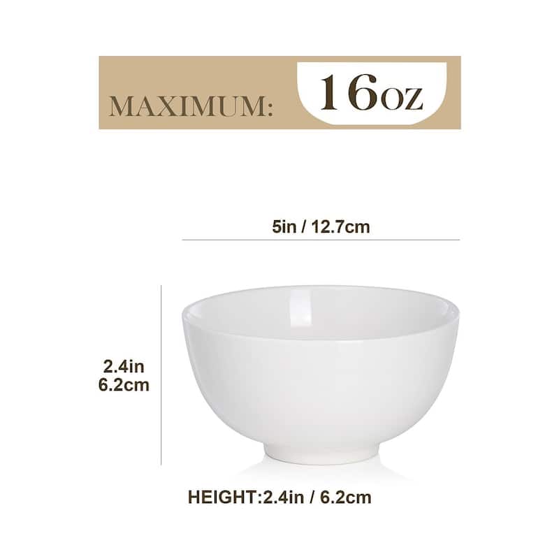 MALACASA 8-Piece Porcelain Cereal Bowl Soup Bowls Set