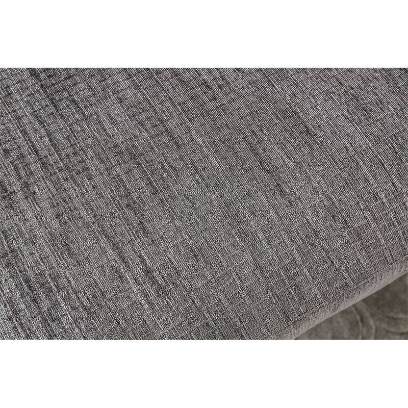Chenille Upholstered Ottoman in Gray Finish