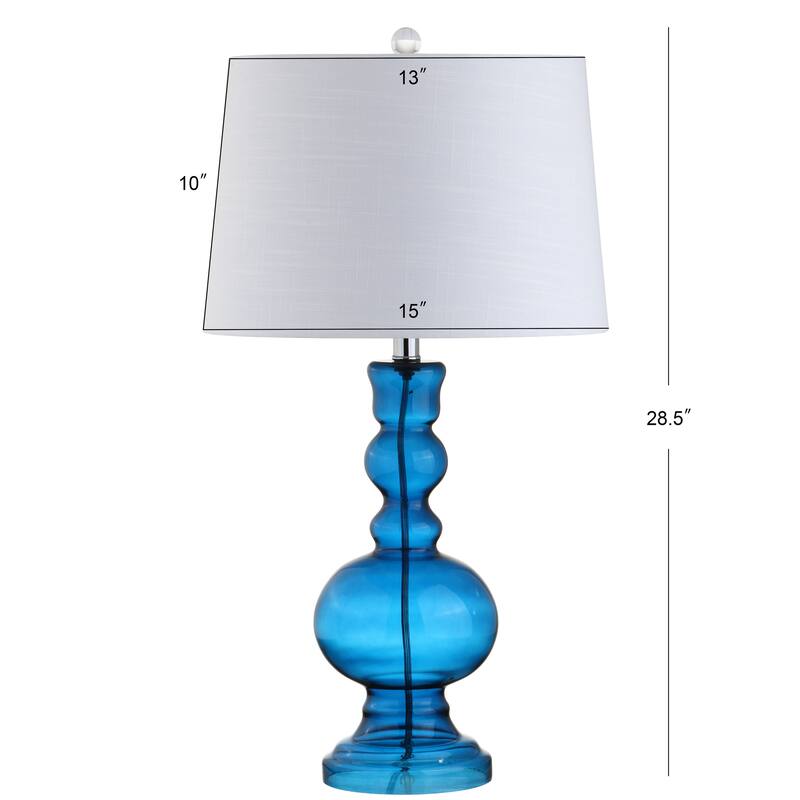 Stewart 28.5" Glass LED Table Lamp, Aqua (Set of 2) by JONATHAN Y