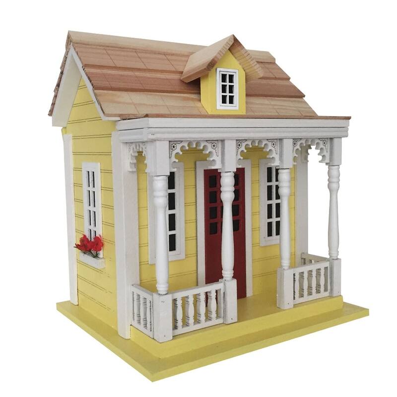 Home Bazaar 10.25" x 7.5" x 9" Bristol Cottage Birdhouse - Blue - Yellow