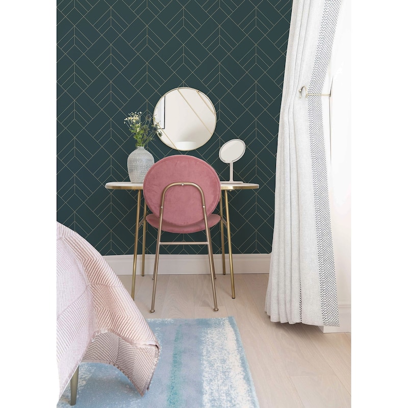 A-Street Prints Sander Slate Geometric Wallpaper