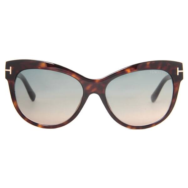 Shop Tom Ford Lily Tf430 52p Havana Brown Blue Gradient Women S