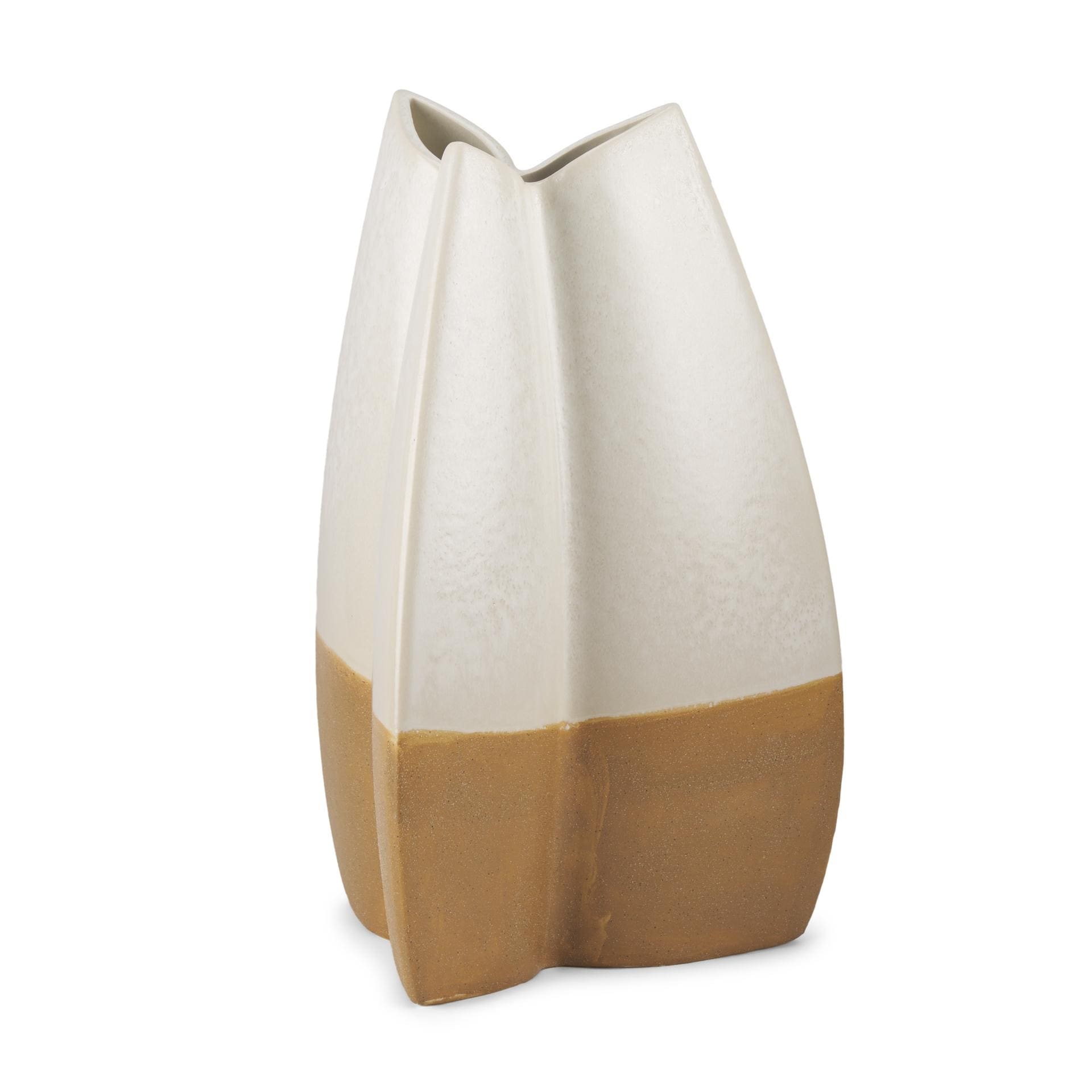 Vania Large Off White Textured Vase - 10.4L x 8.0W x 15.5H