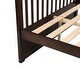 preview thumbnail 15 of 16, Dark Brown Twin over Full Size Solid Wood Stairway Bunk Bed with Ladder and Fence for Bedroom