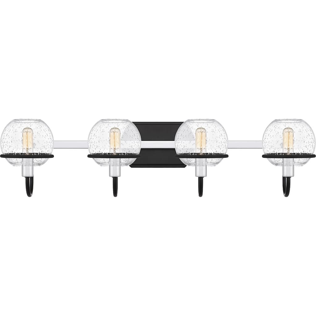 Phoenix 4-Light Matte Black Vanity Light - Matte Black - 30.75