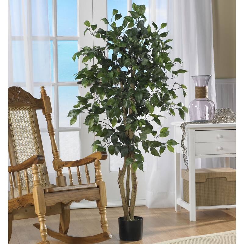 4' Artificial Silk Potted Ficus Tree