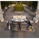 preview thumbnail 4 of 10, 7-Piece Patio Mixed Brown and Grey Sofa Set with Fire Pit Table