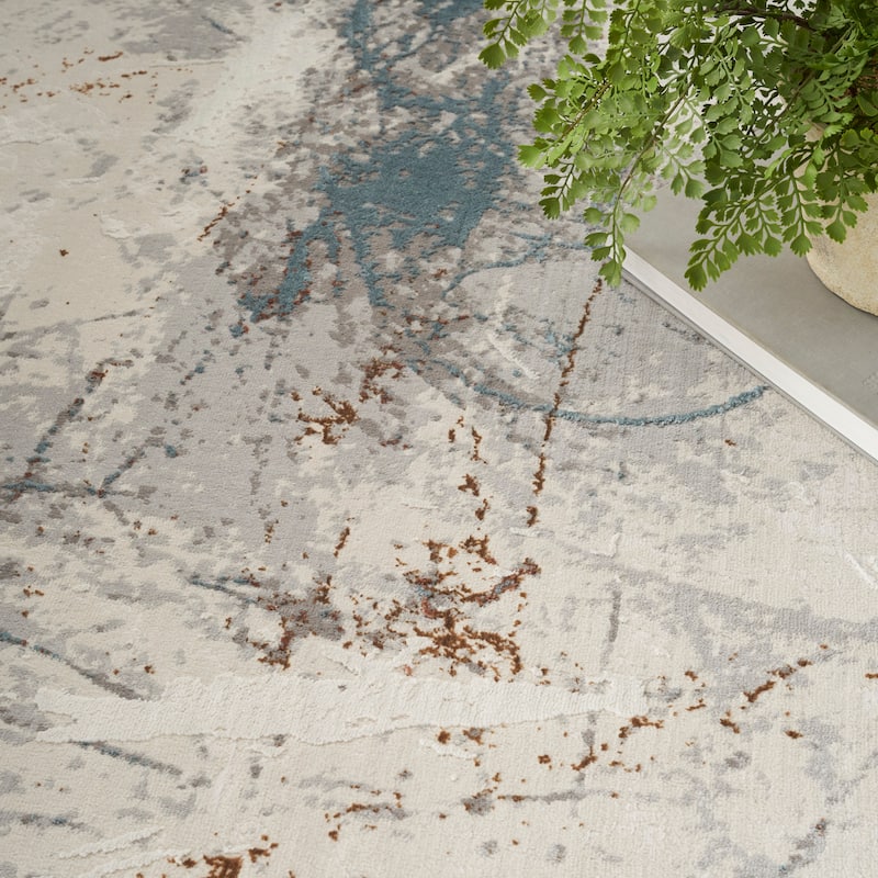 Nourison Desire Indoor only Grey Abstract Area Rug