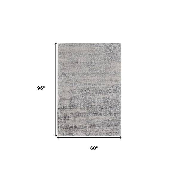HomeRoots 5' X 8' Gray and Ivory Abstract Hand Woven Area Rug - 5' x 8 ...