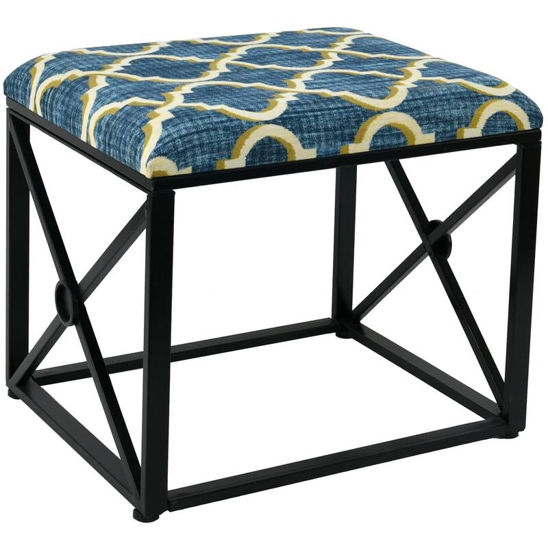 Modern Fabric Upholstered Ottoman with Foam Padding, 22" Wide