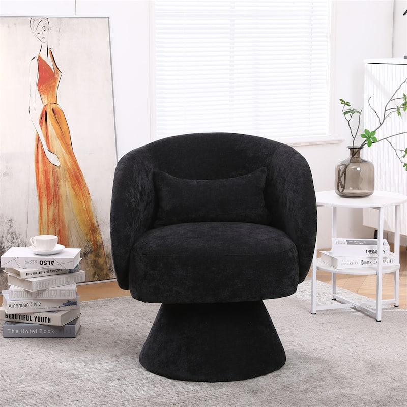 Round Fabric Swivel Accent Chair